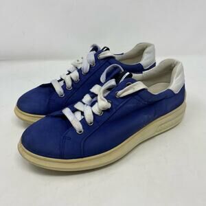 Ecco Soft 3 Blue Nubuck Platform Comfort Lace Up Sneakers Womens 8.5